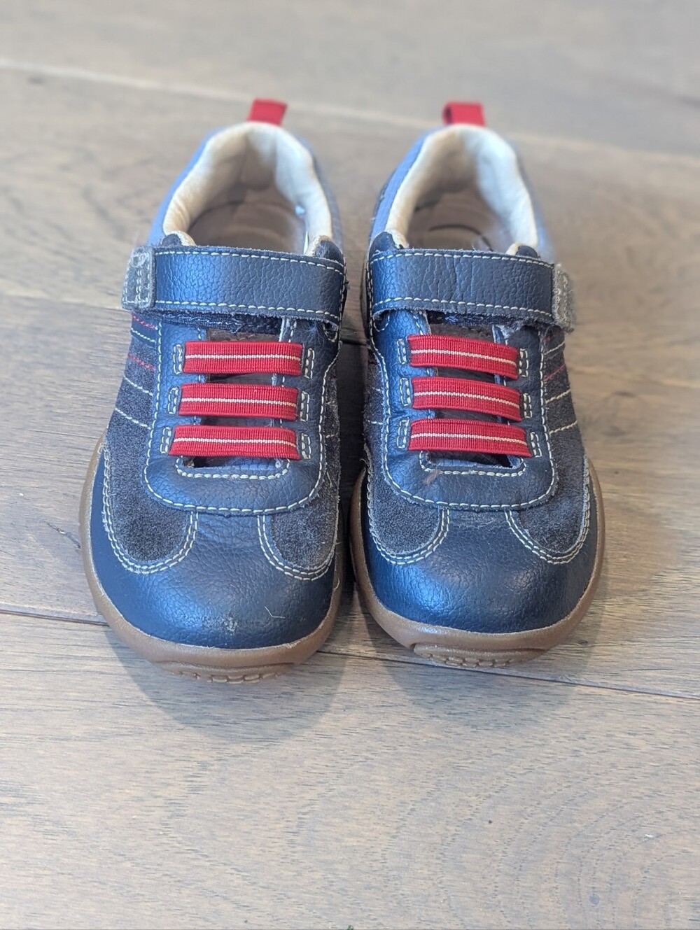 Stride Rite Boys Prescott Leather Sneaker With Velcro, Size 10.5